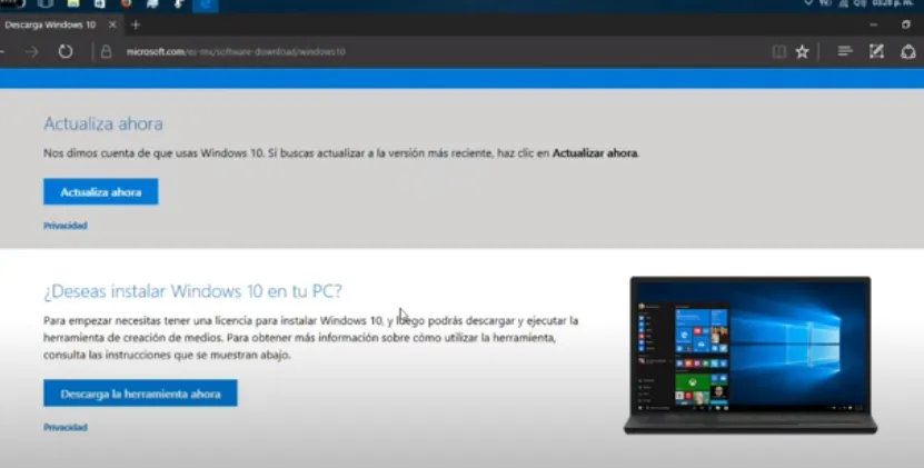 versiones antiguas de Windows 10