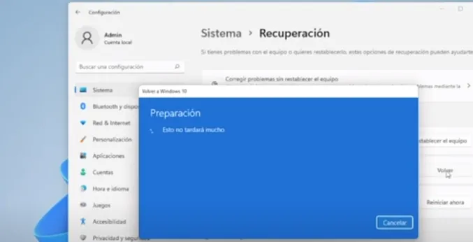 Cómo regresar a Windows 10 desde Windows 11